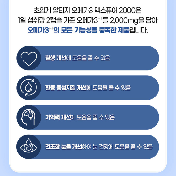 내츄럴플러스 초임계알티지오메가3맥스퓨어2000 1300mg x 60캡슐