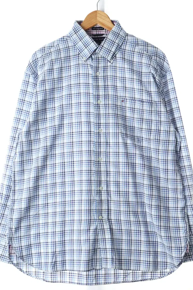 (L) Tommy Hilfiger Shirt Southern Check Grandpa Core Limited Edition-C5B1