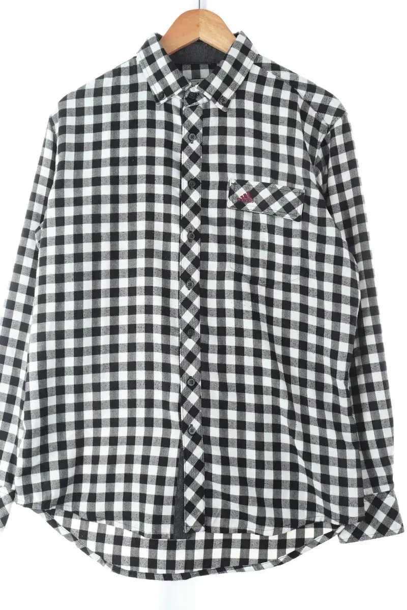 (L) Adidas Shirt Namban Black Check Amekazi - C955