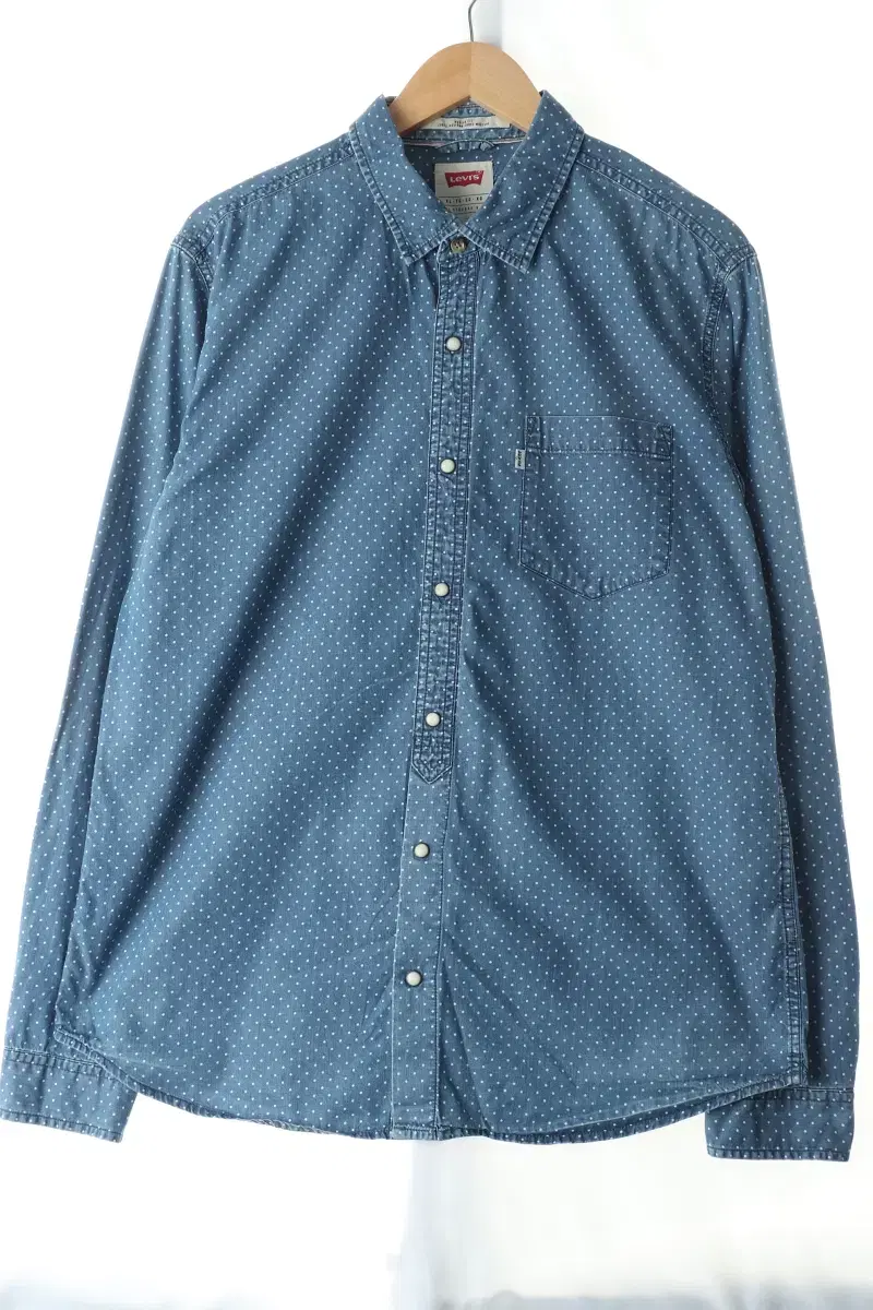 (XL) Levi's Shirt Southern bloo Polka Dot Pattern Amekaji - C984