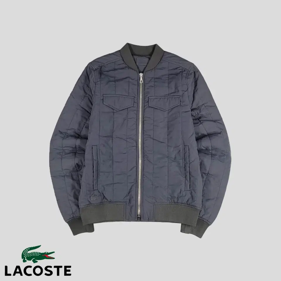 Lacoste Deep Navy Deep Green Lip Color Matching Tonal Croc Patch Nylon Padded Poly