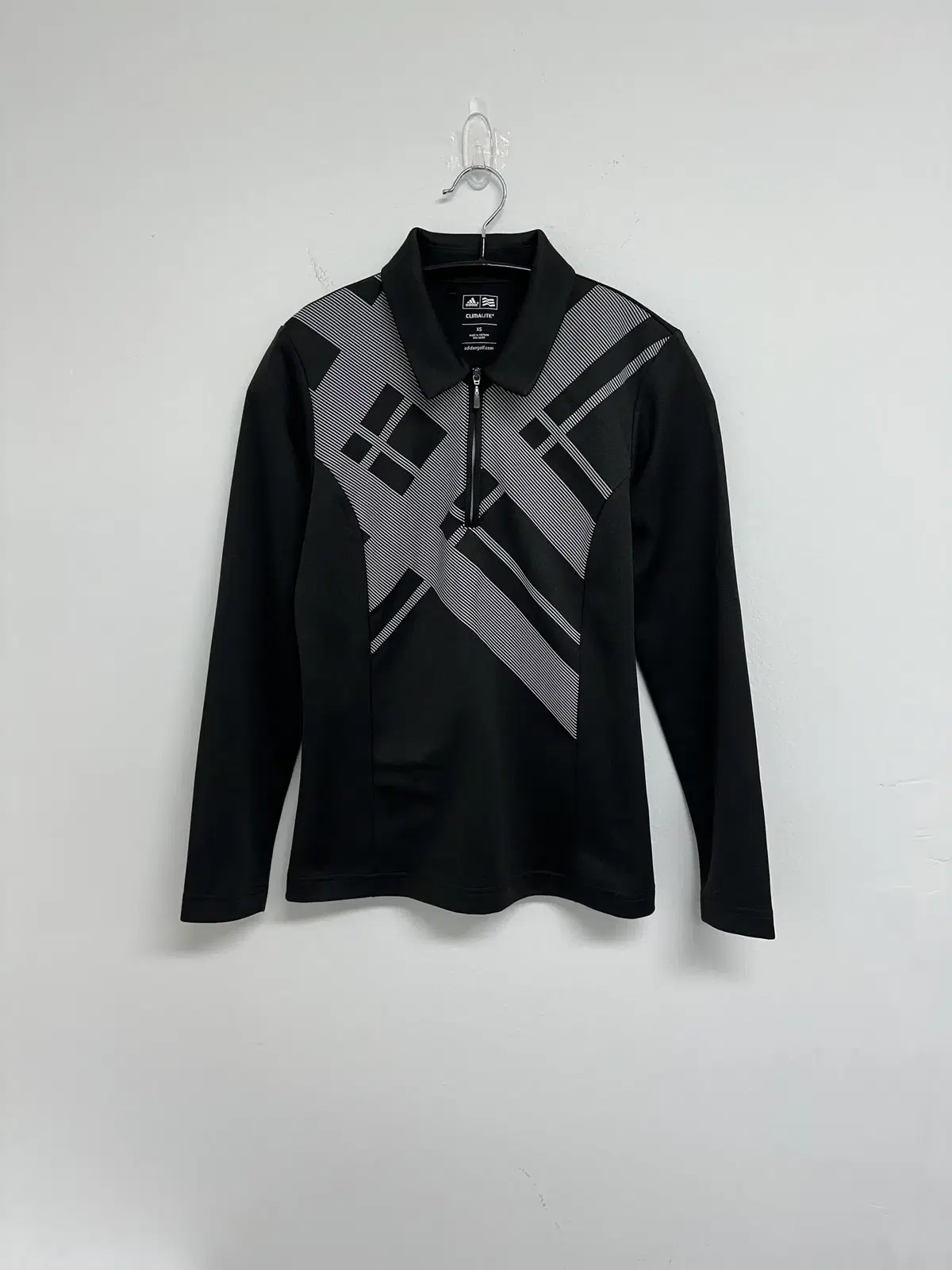 344. Adidas Printing kara Vahn Zip-Up Long-Sleeve Tee_Black XS