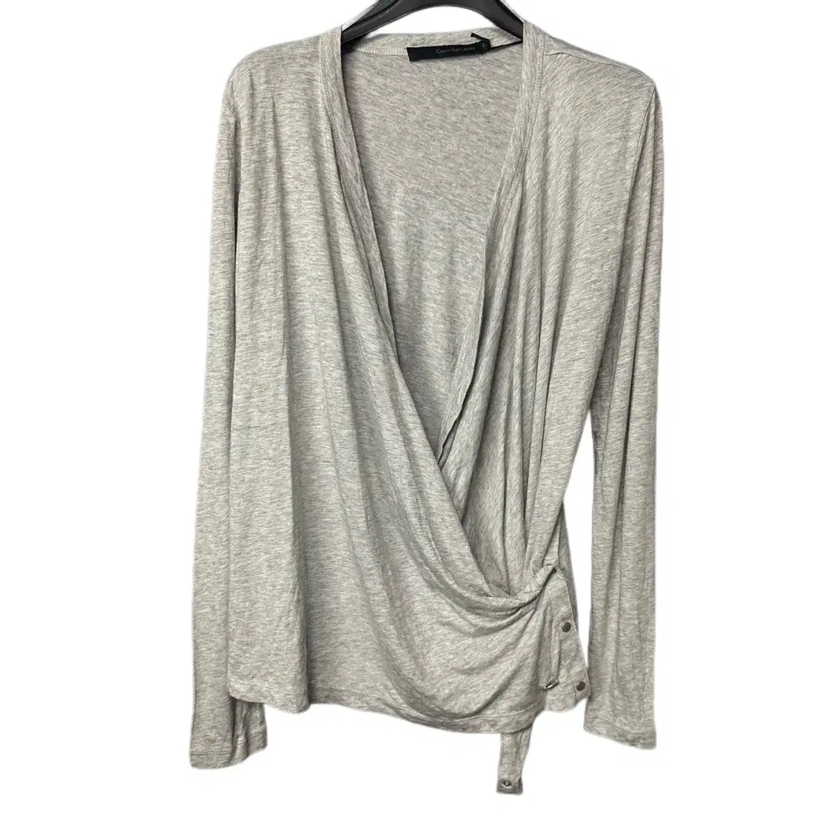 S Calvin Klein Women's Gray Long-sleeved Blouse