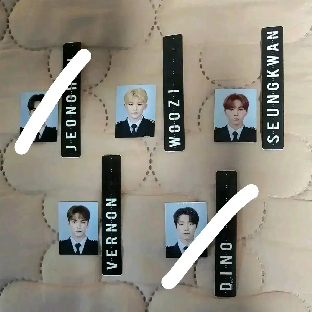 sell) 세븐틴 항공틴 증명사진, 스티커 세트 정한우지승관버논디노