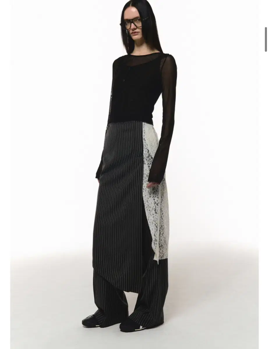 Current - LAYERED WRAP SKIRT [CHARCOAL]