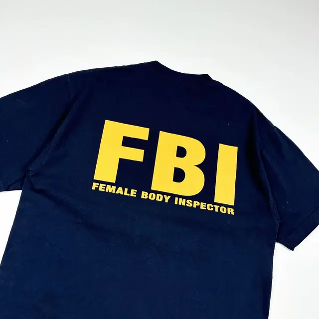 (M) USA 아메리칸 빈티지 FBI 프린팅 반팔티 네이비