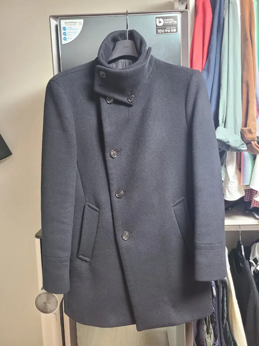 Time Homme Black Half Coat