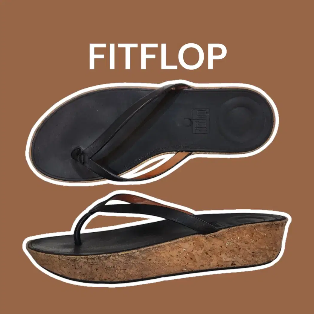 [UK5-245] FITFLOP 핏플랍 코르크 쪼리 샌들 / 굽3.5CM