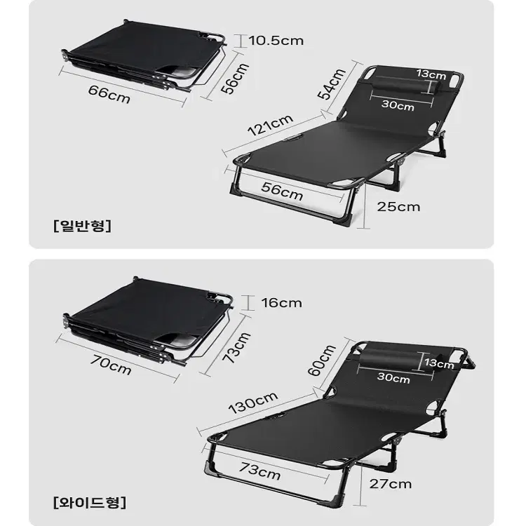 [무료배송] 완전 접이식 간이침대 경량 야전침대 휴대용 각도조절침대