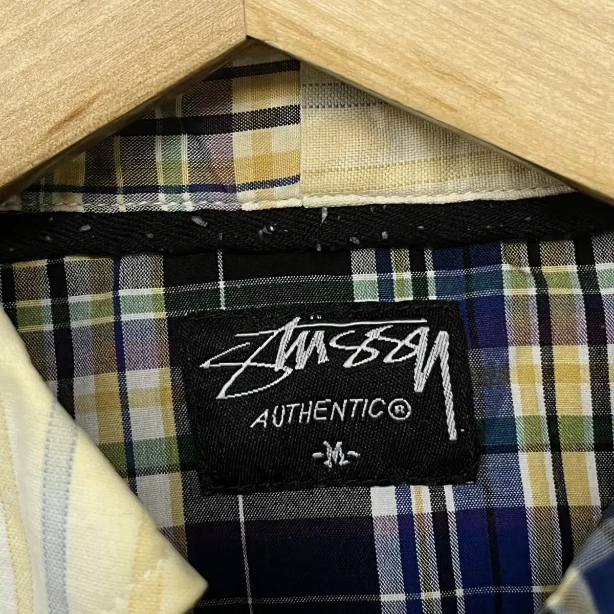 스투시 Stussy 어센틱 패치 워크 체크 셔츠 반팔