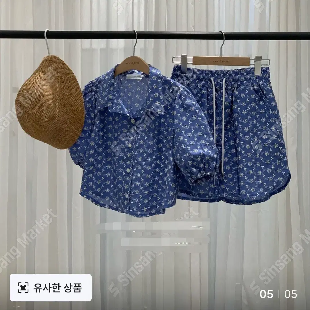 고퀄*할인* 아일렛 블라우스 반바지 세트