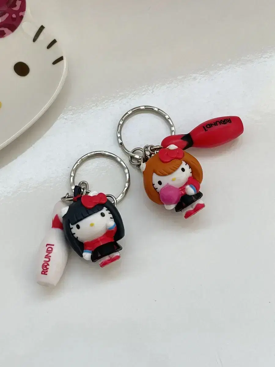 Classic Kitty Round One Bowling Kitty keyring Keychain Strap Figures doll Sanrio