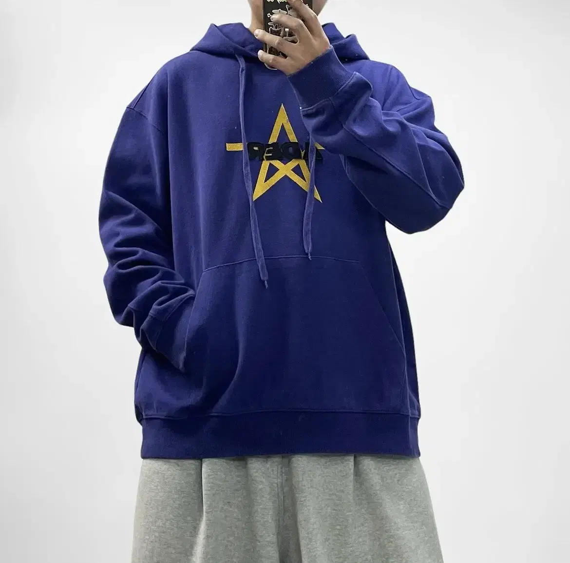 Adderall Star Embroidered Logo Hoodie Navy