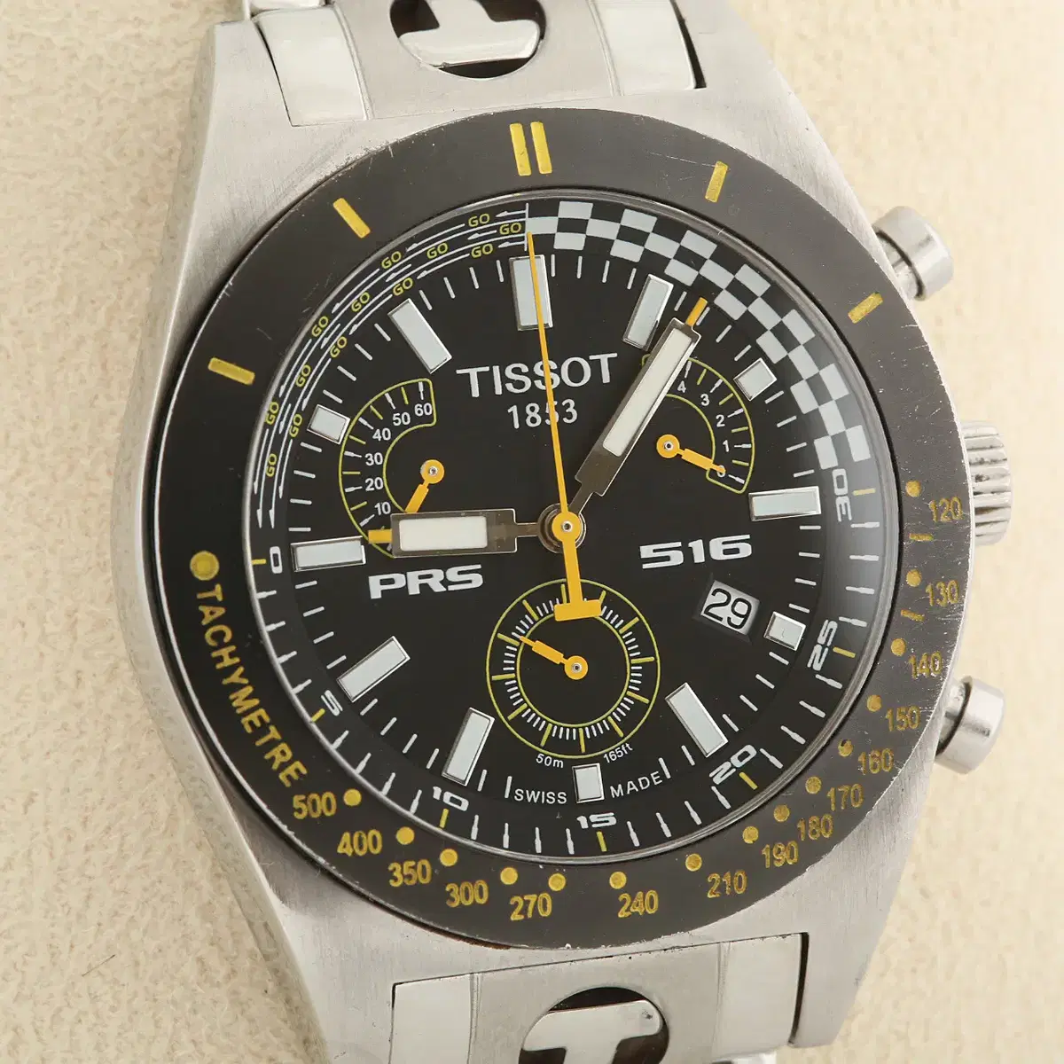 티쏘 Tissot PRS 516 리버스 크로노그래프 블랙 다이얼 쿼츠