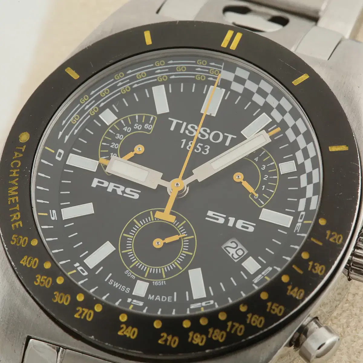 티쏘 Tissot PRS 516 리버스 크로노그래프 블랙 다이얼 쿼츠