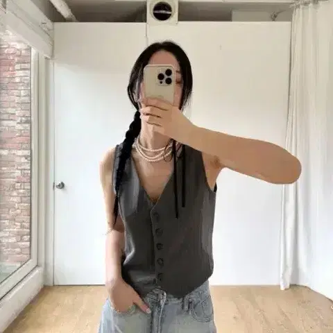 이너뮤트 basic button vest 블랙