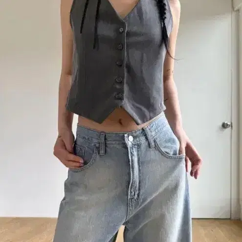 이너뮤트 basic button vest 블랙