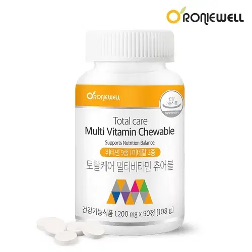 로니웰 토탈케어 멀티비타민 츄어블 1,200mg x 90정