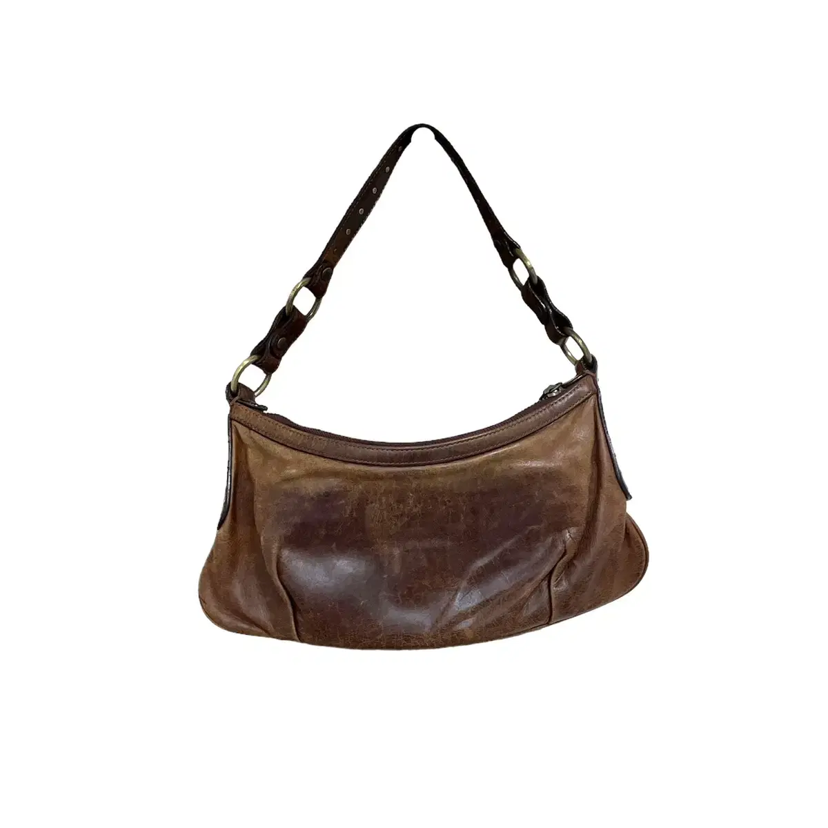 Adidas brown leather shoulder bag