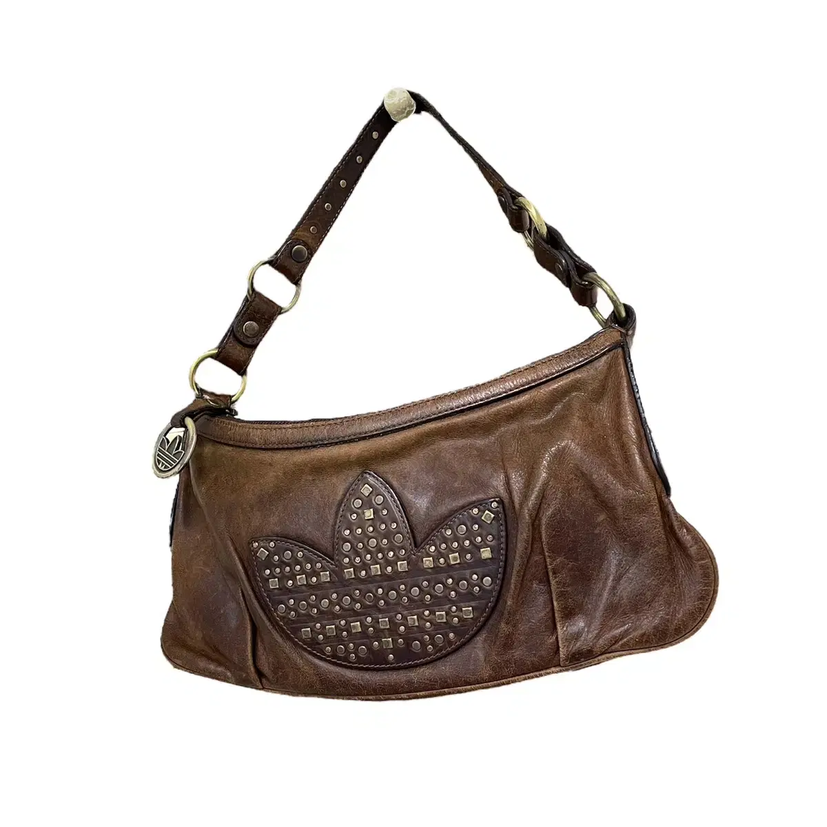 Adidas brown leather shoulder bag