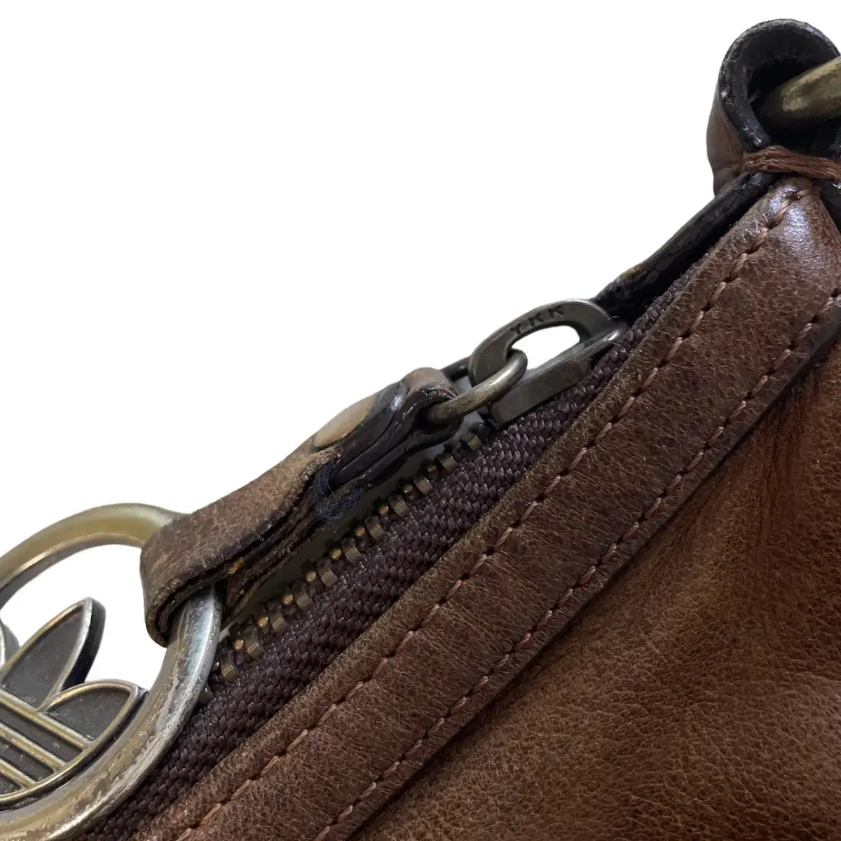 Adidas brown leather shoulder bag