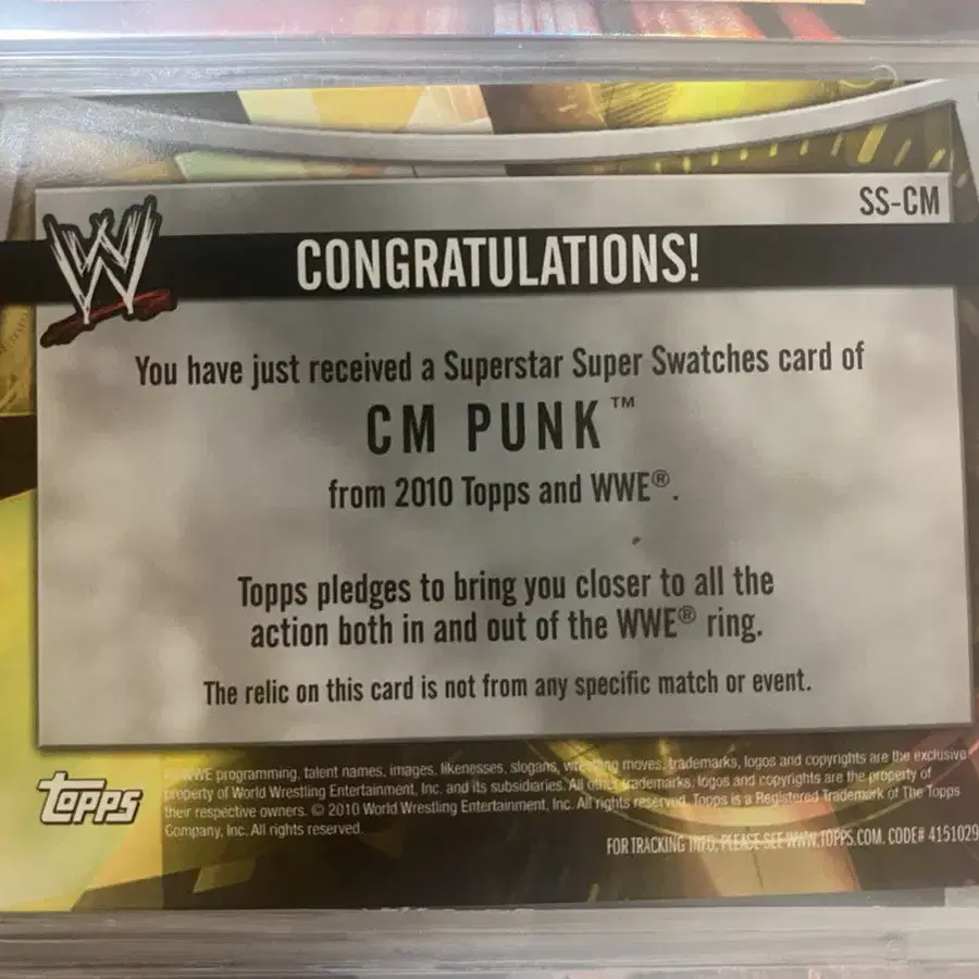 WWE topps CM PUNK big jumbo relic 티셔츠 카드