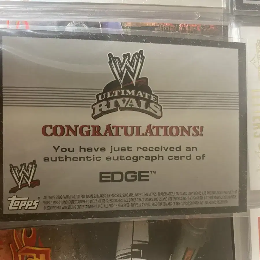 WWE topps 레슬링 엣지 오토 카드 Edge auto card