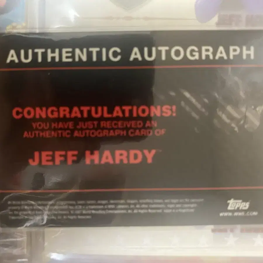 WWE Topps 레슬링 제프하디 jeff hardy 오토 카드