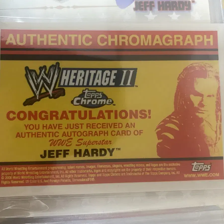 WWE Topps heritage2 레슬링 제프하디 jeff hardy