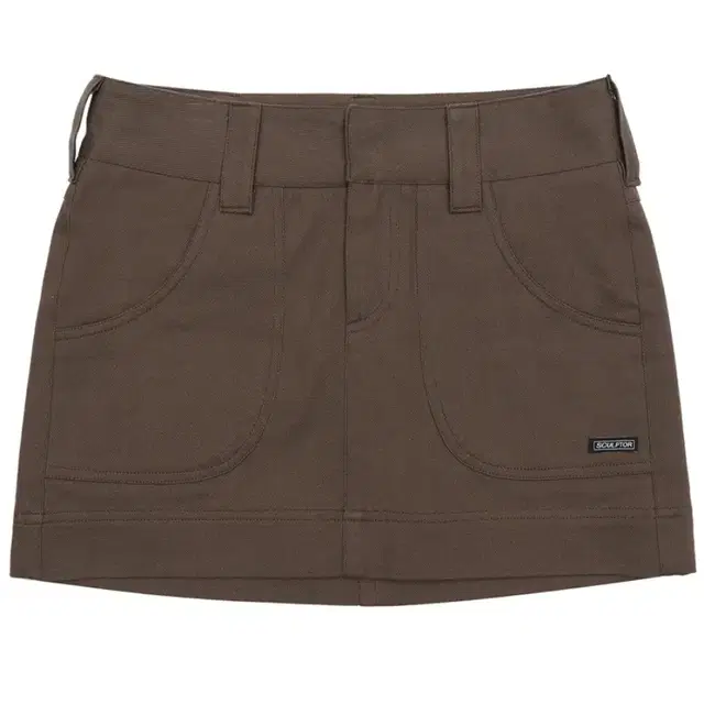 SCULPTOR Twill Low-rise Mini Skirt Brown