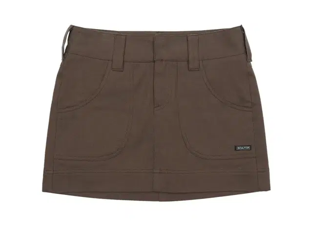 SCULPTOR Twill Low-rise Mini Skirt Brown