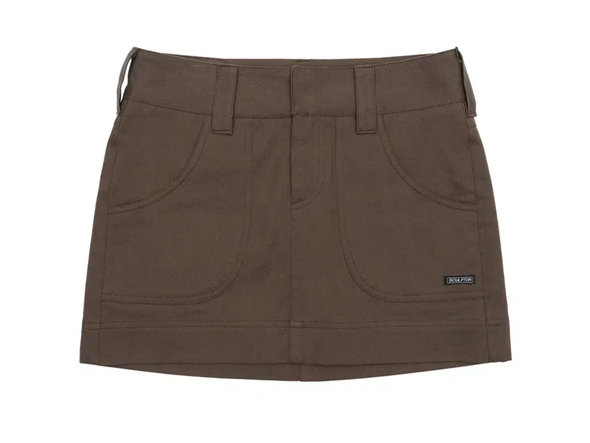 SCULPTOR Twill Low-rise Mini Skirt Brown