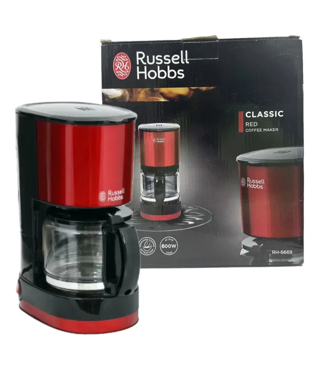 새상품 Russell Hobbs 4컵 커피 메이커 RH-G6669R 레드