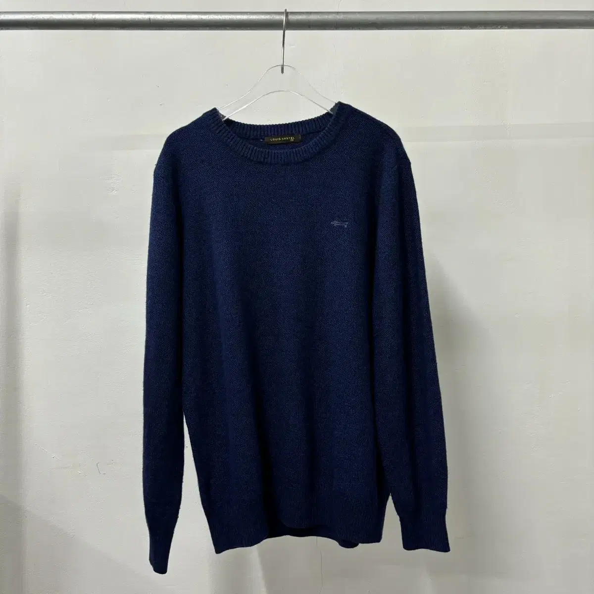 Louis Castel Logo Navy Wool Knit (100) Quick sale