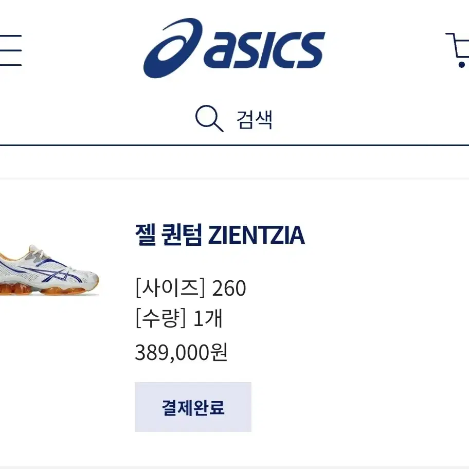 아식스 키코 지엔치아 ZIENTZIA 260사이즈