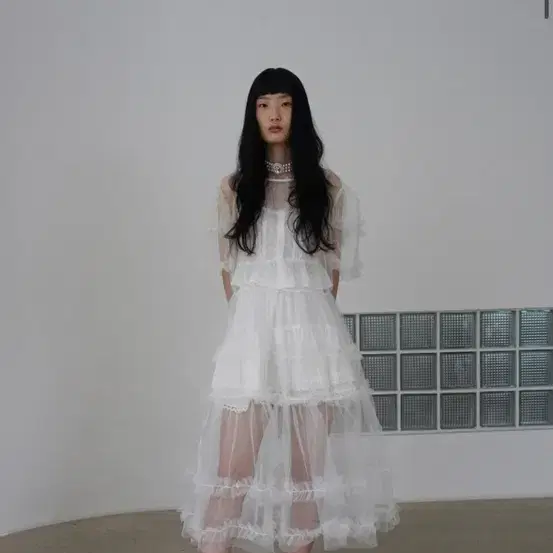 르콩 Organza Layered Tulle Flare OPS