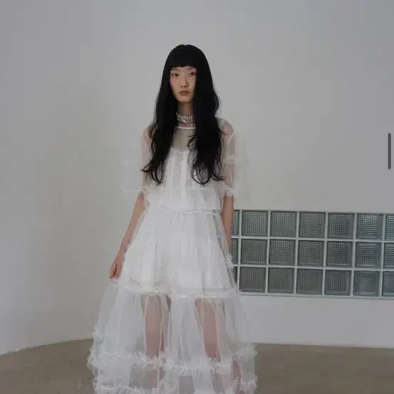 르콩 Organza Layered Tulle Flare OPS