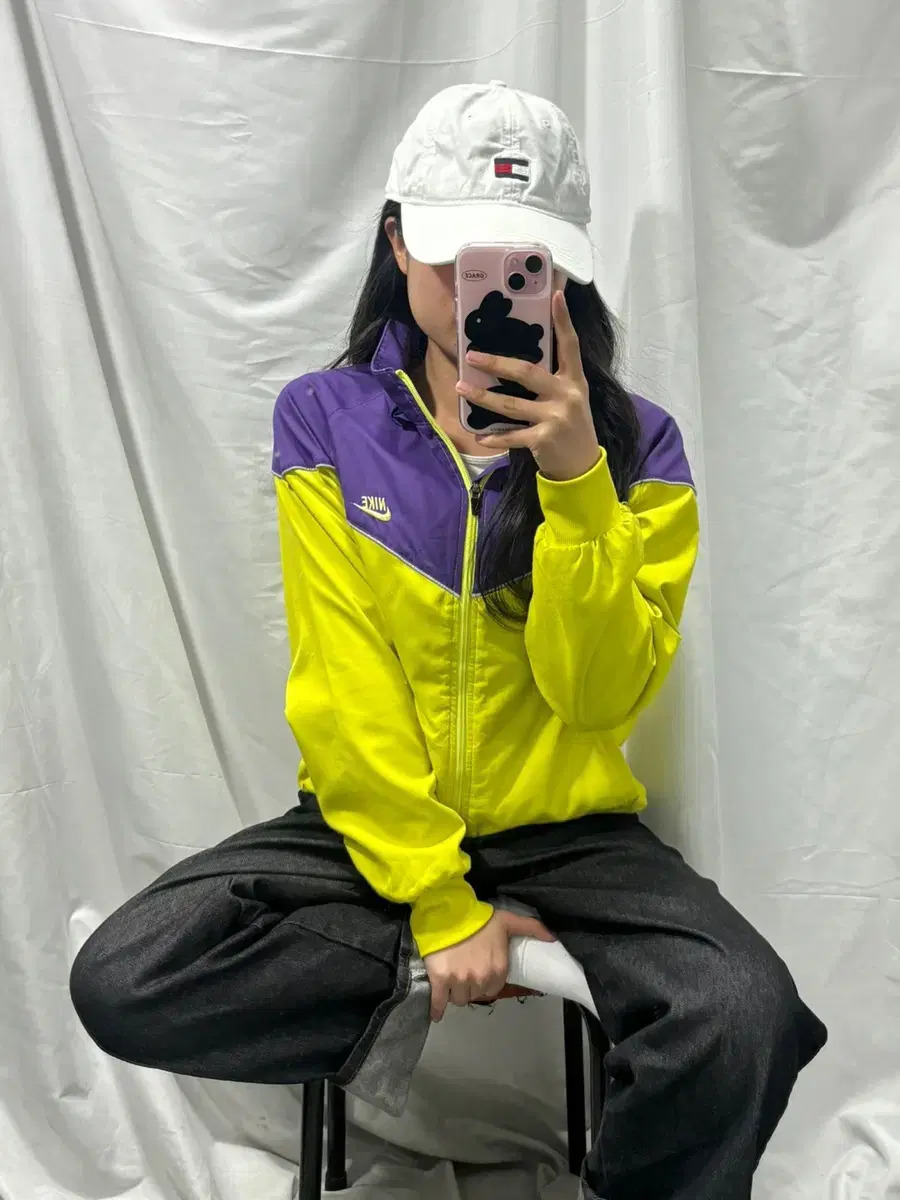 Nike Neon Yel Windbreaker Purple Colorway S