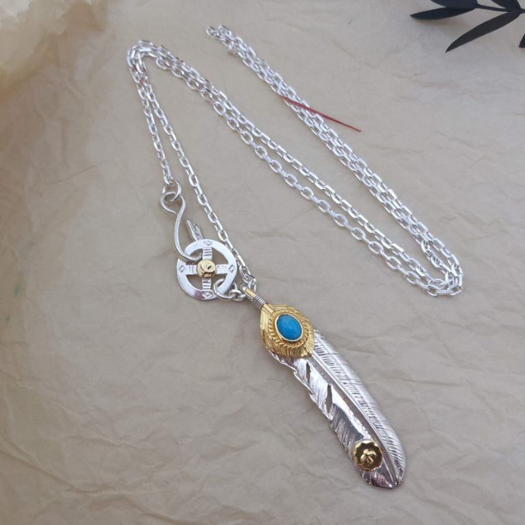 GOROS Turquoise Prize Eagle Coin Necklace Set