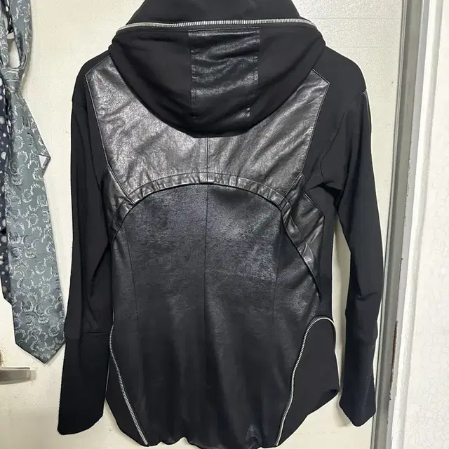 rick owens leather zip hoodie