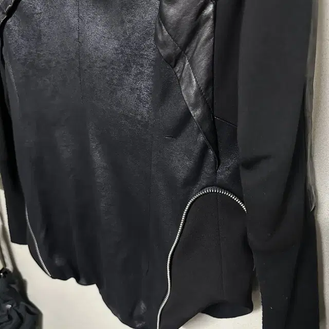 rick owens leather zip hoodie