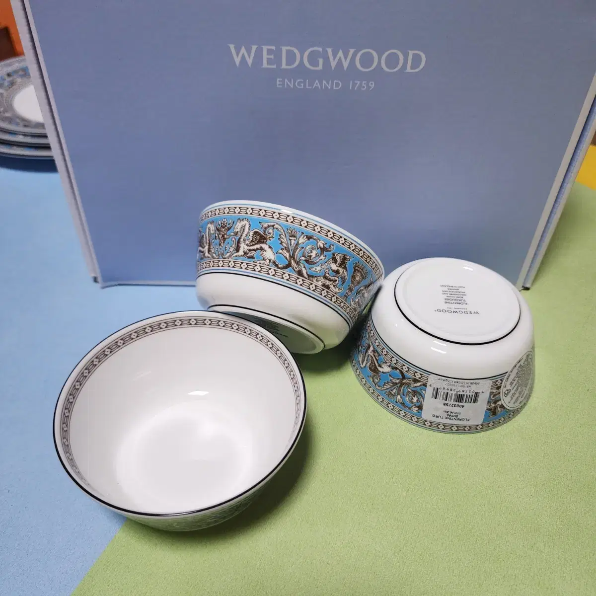 웨지우드 WEDGWOOD 플로렌틴 터콰즈 볼 11cm