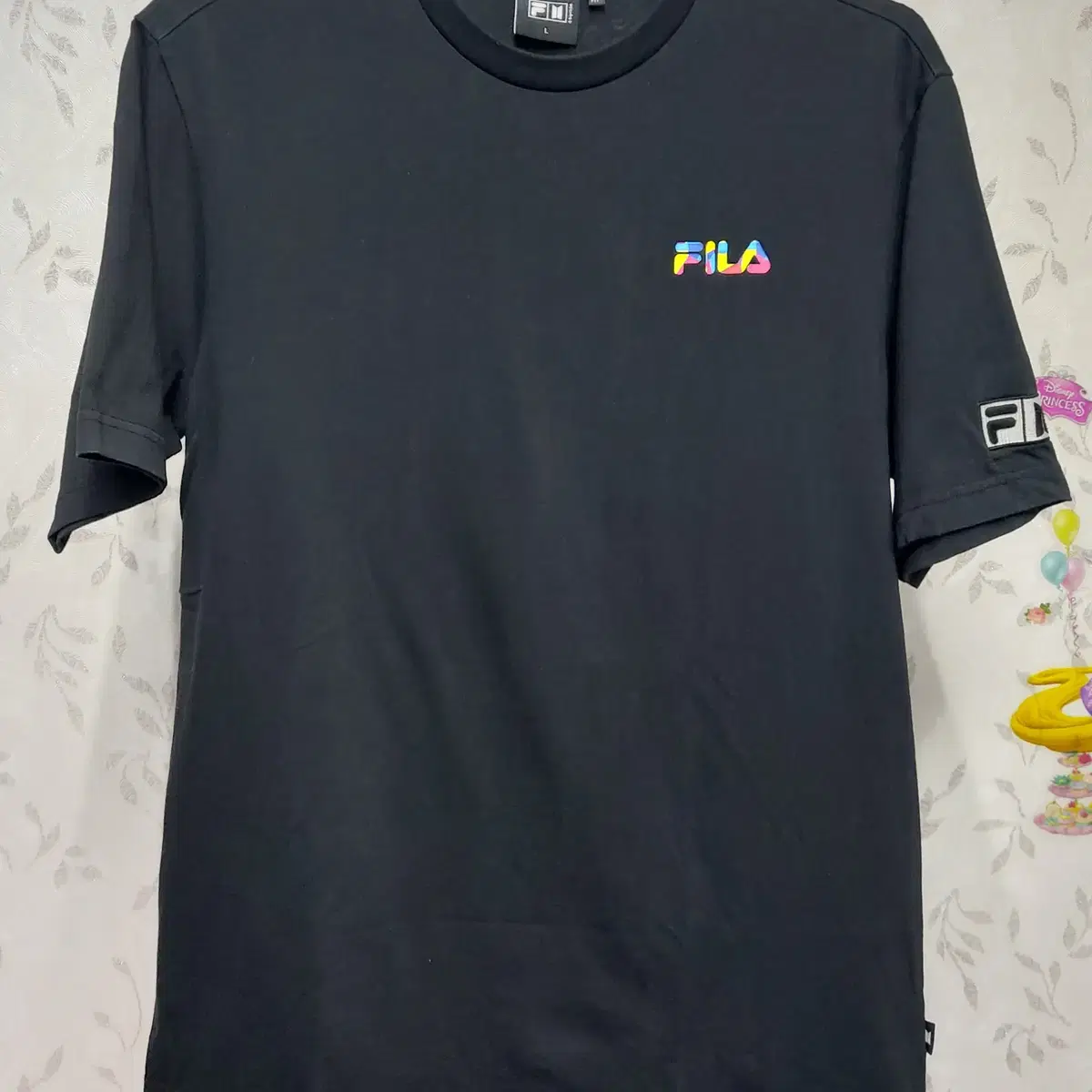 FILA X BTS 필라 아이돌 그래픽 반팔 티셔츠 L, 오버핏.