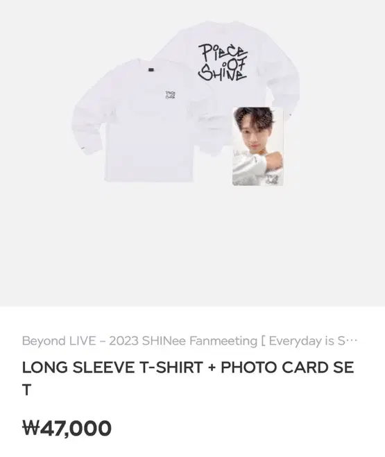 SHINee 15th Anniversary fanmeeting Peace of Shine Long Sleeve T-Shirt wts (Photocard X)