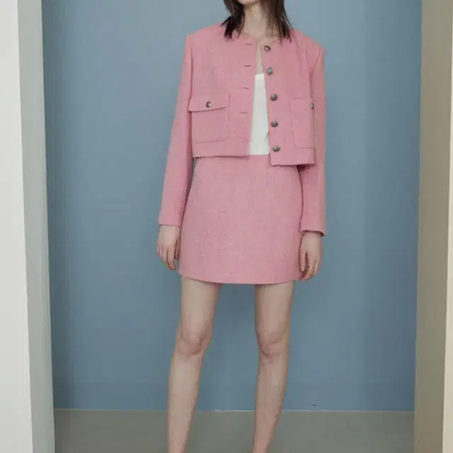 조이그라슨 Pink Tweed Mini Skirt