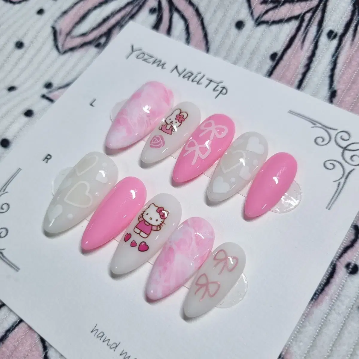 Yozm NailTip 핑크마블키티