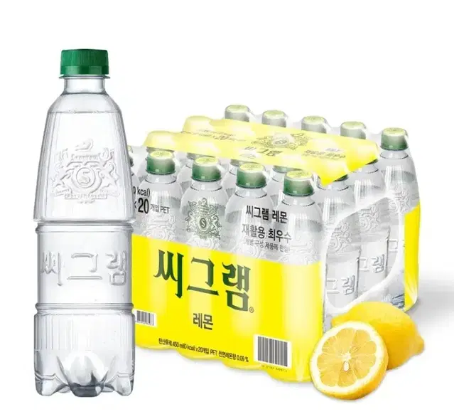 씨그램 탄산수 450ml 20개 레몬/라임/플레인/피치