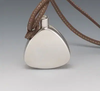 Hermes Silver Perfume Bottle Necklace