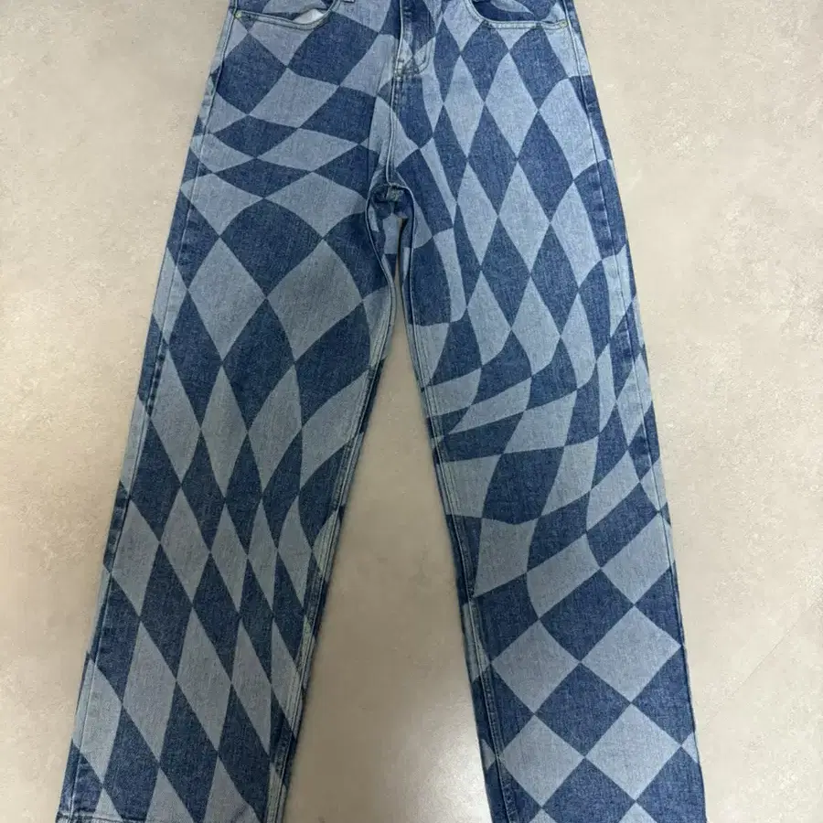 노매뉴얼 D.T CHECKERBOARD DENIM PANTS