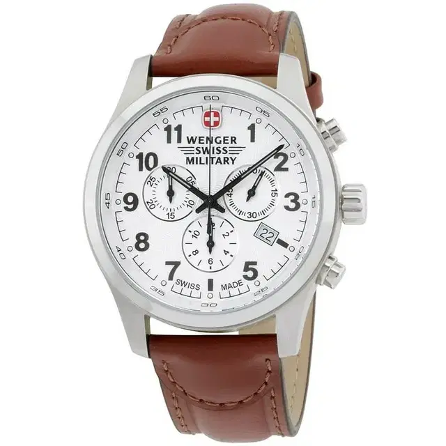 (새상품)WENGER SWISS MILITARY 남성용 가죽시계